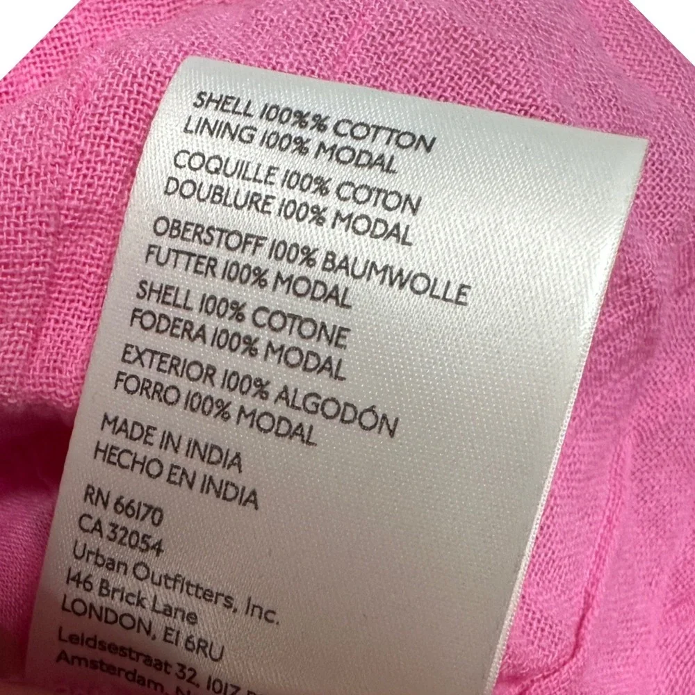 Free People Chloe Pink Smock Peplum‎ Crop Blouse Long Puff Sleeve Sweetheart Top